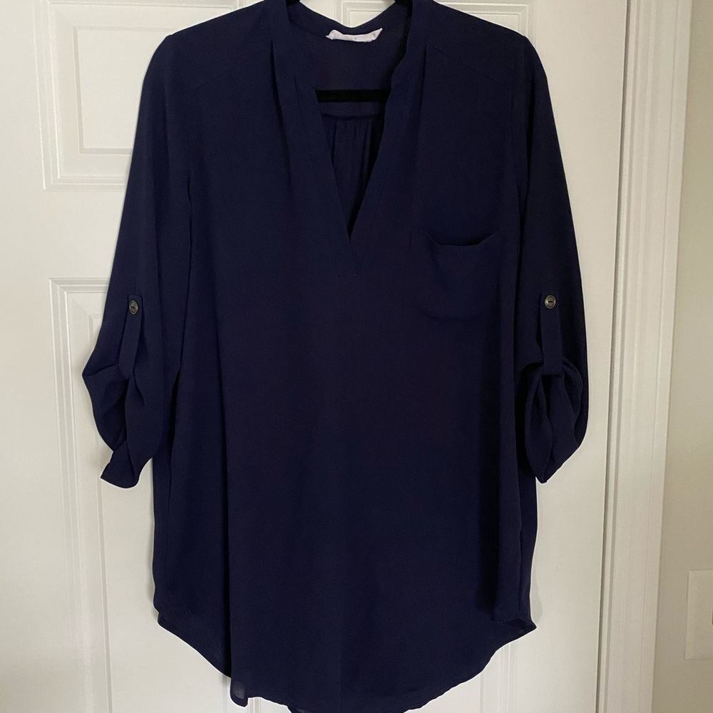 Lush Henley Tunic navy color